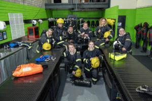 Staff in fire protective clothing at the fire rescue and training in centre in Cork